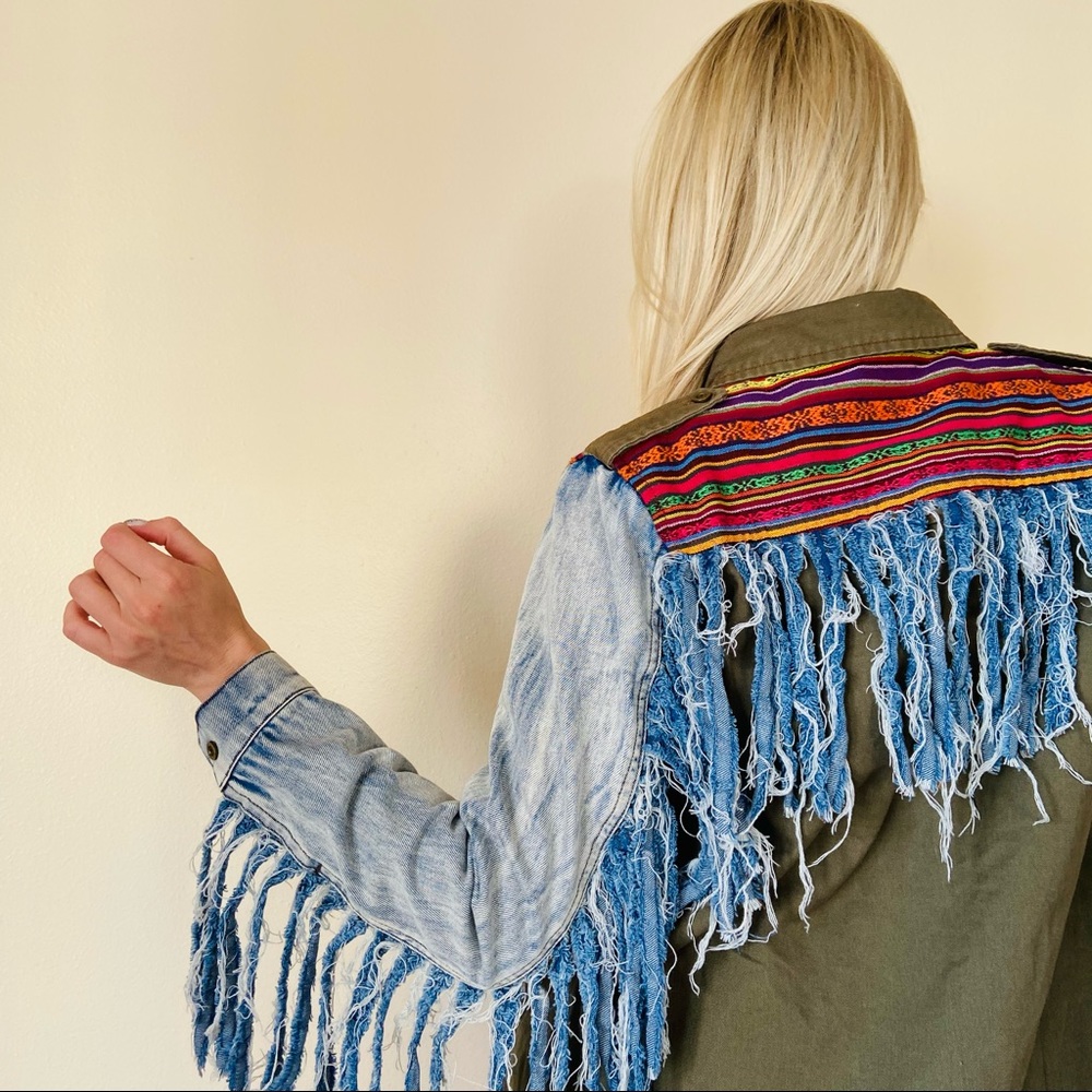 Raga The Chandler army-style fringe boho jacket - Picture 1 of 14